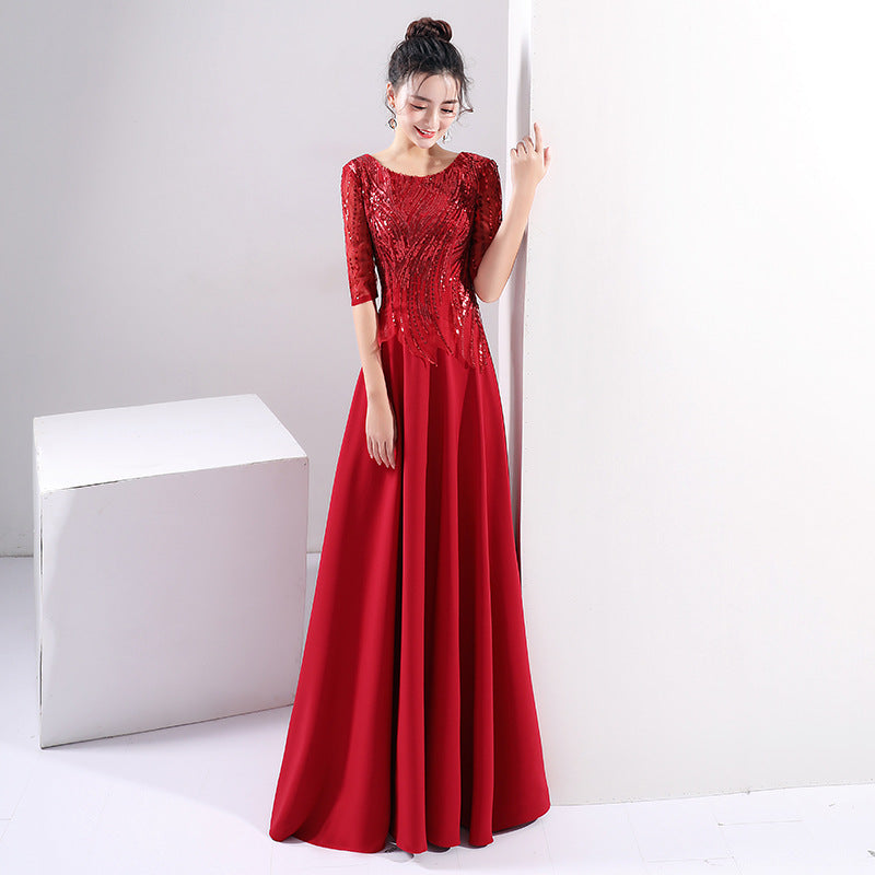 Performance Costume Women's Long Dress Banquet Temperament Evening