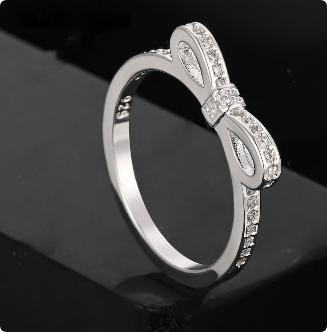 Exquisite Bow Rhinestone Zircon Crystal Ring