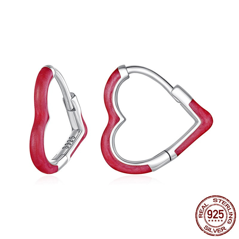 Simple Classic Dopamine Love Heart Earrings