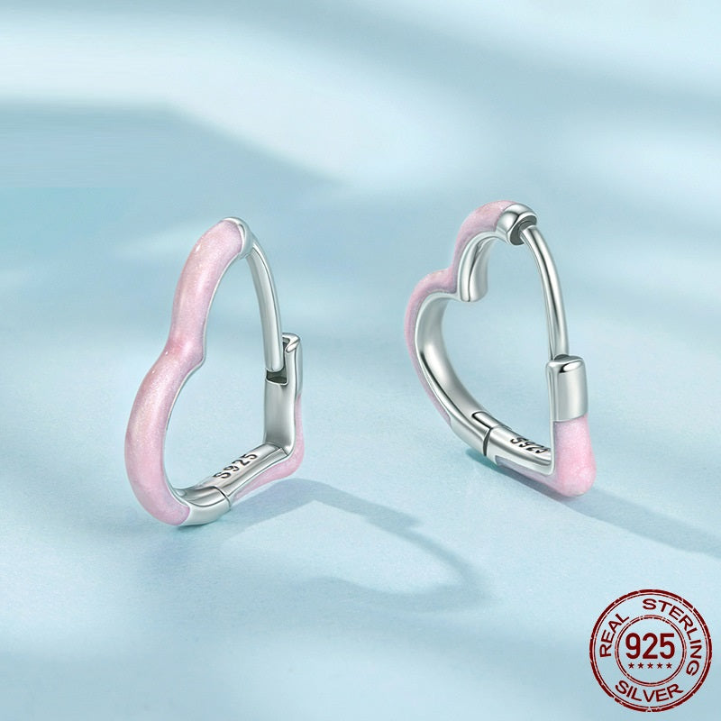 Simple Classic Dopamine Love Heart Earrings