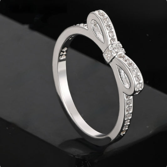 Exquisite Bow Rhinestone Zircon Crystal Ring