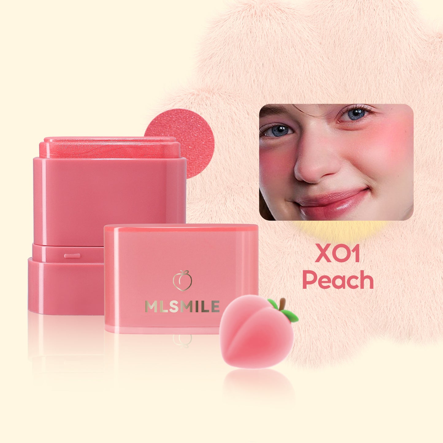 Flat Tube Fruit Blush Stick 2 In 1