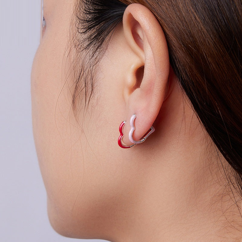 Simple Classic Dopamine Love Heart Earrings