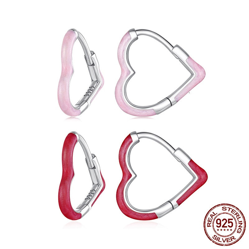 Simple Classic Dopamine Love Heart Earrings