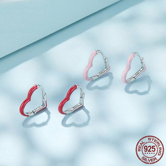 Simple Classic Dopamine Love Heart Earrings