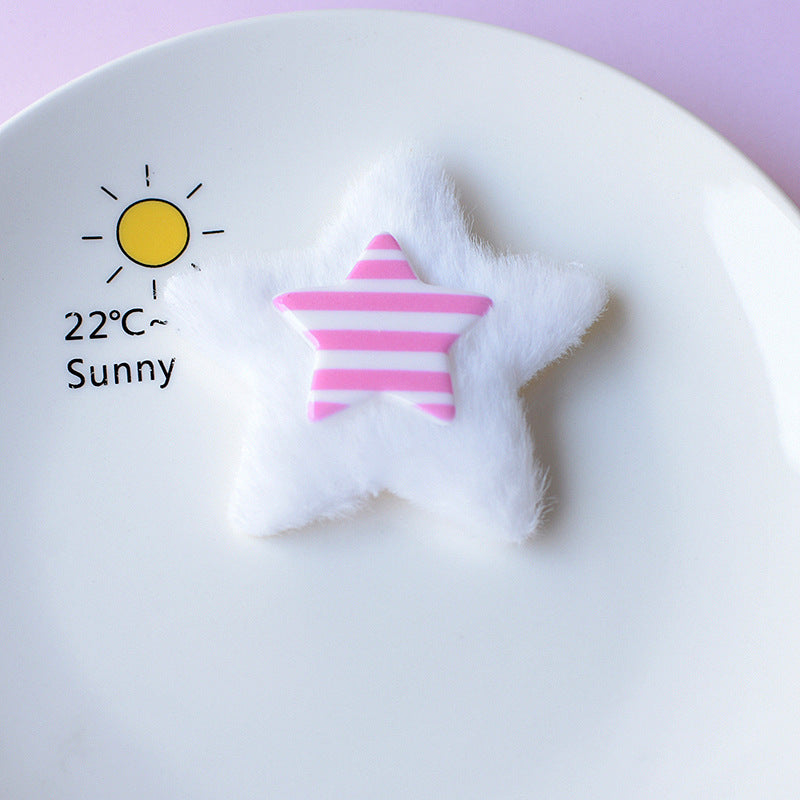 Plush Five-pointed Star Hair Accessories Hole Shoes Phone Case Ornament