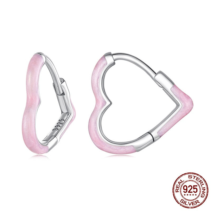 Simple Classic Dopamine Love Heart Earrings