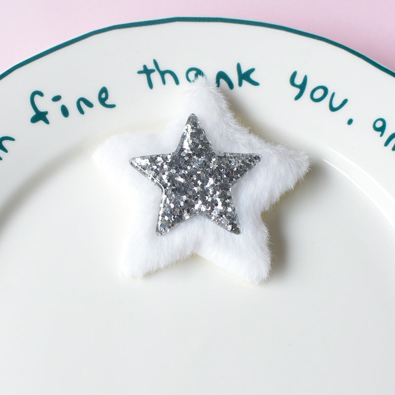 Plush Five-pointed Star Hair Accessories Hole Shoes Phone Case Ornament